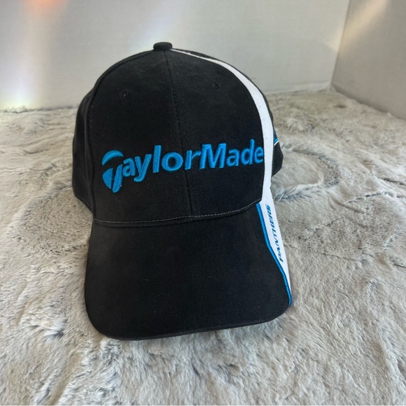 Carolina Panthers Hat Cap Strap Back Black Blue Taylormade NFL Football Mens - Picture 1 of 13